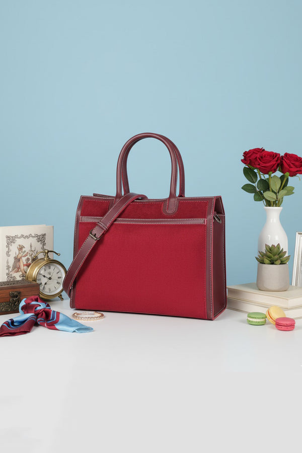 Classic Structured Tote Bag with Shoulder Strap