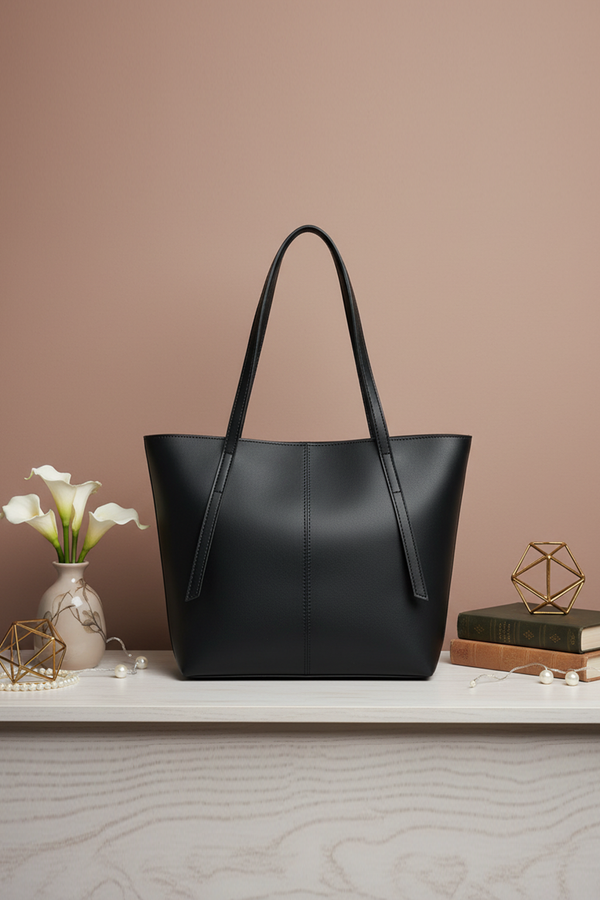 Black PU Leather casual Shoulder Bag