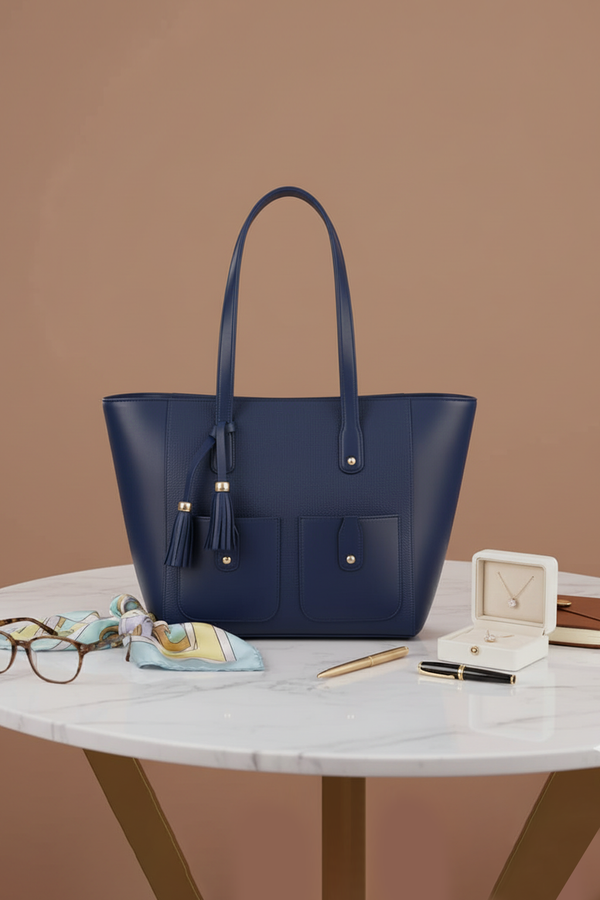 Elegant Tote Bag with Tassel Cha