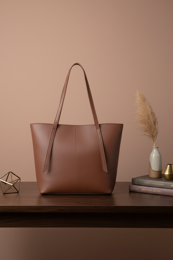 Brown  PU Leather casual Shoulder Bag