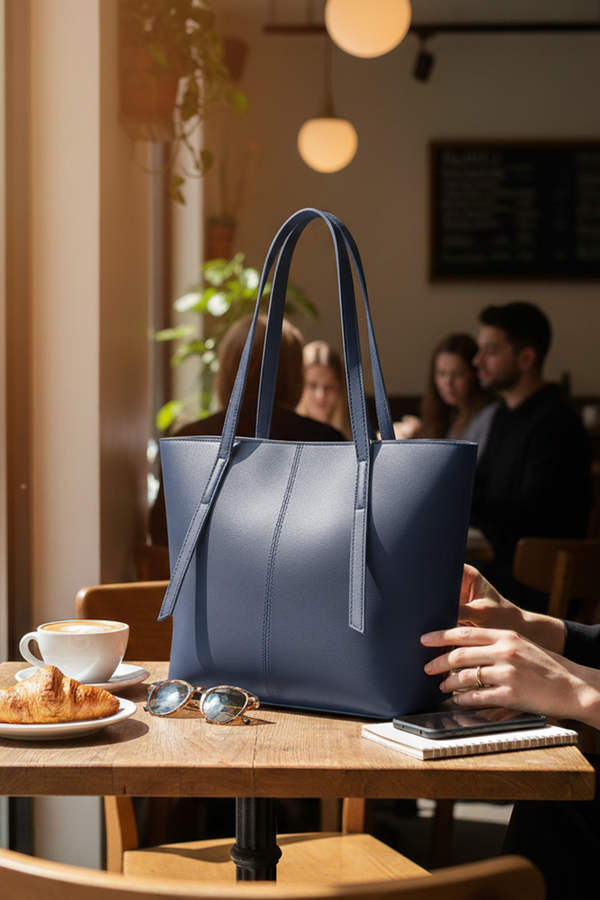 Blue PU Leather casual Shoulder Bag