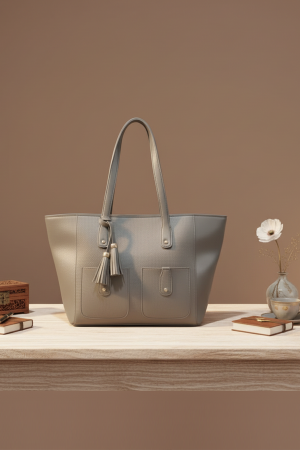 Elegant Tote Bag with Tassel Charm