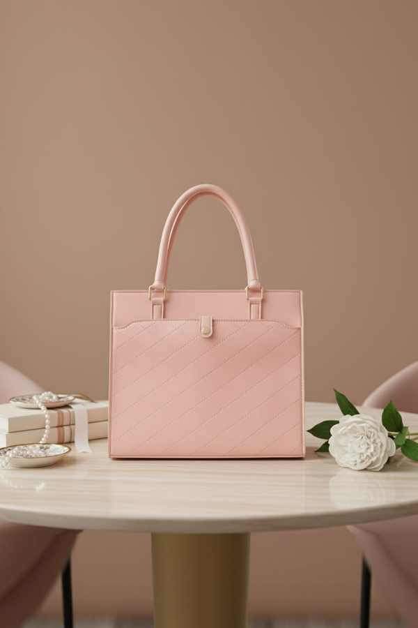 Elegant Quilted Structured Tote Bag
