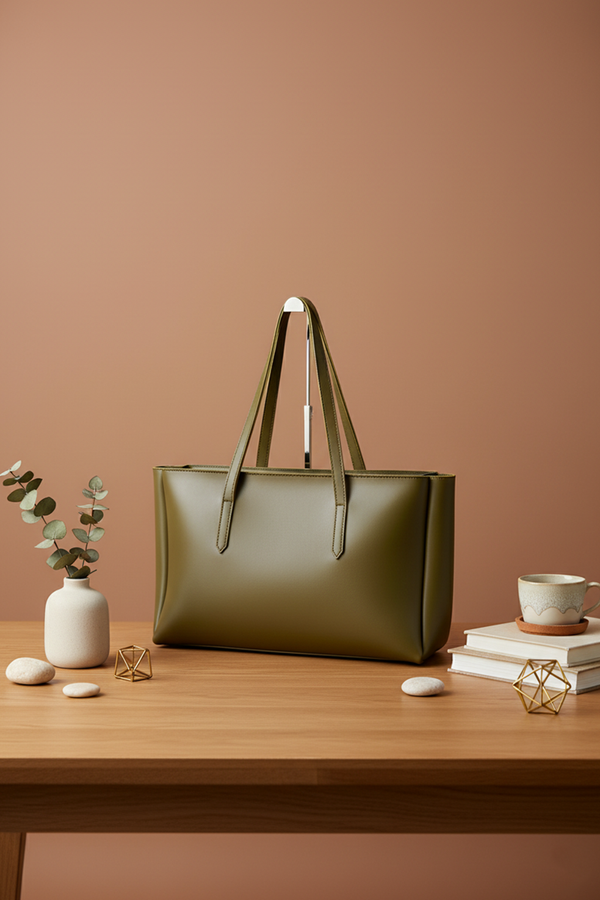 Classic Structured Leather Tote Bag