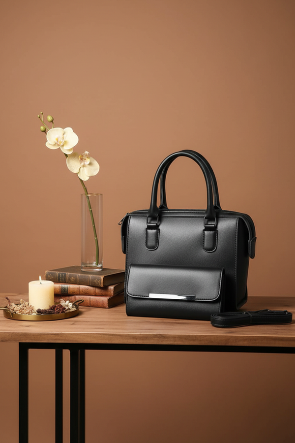 2-Piece Structured Women’s Handbag Set with Clutch