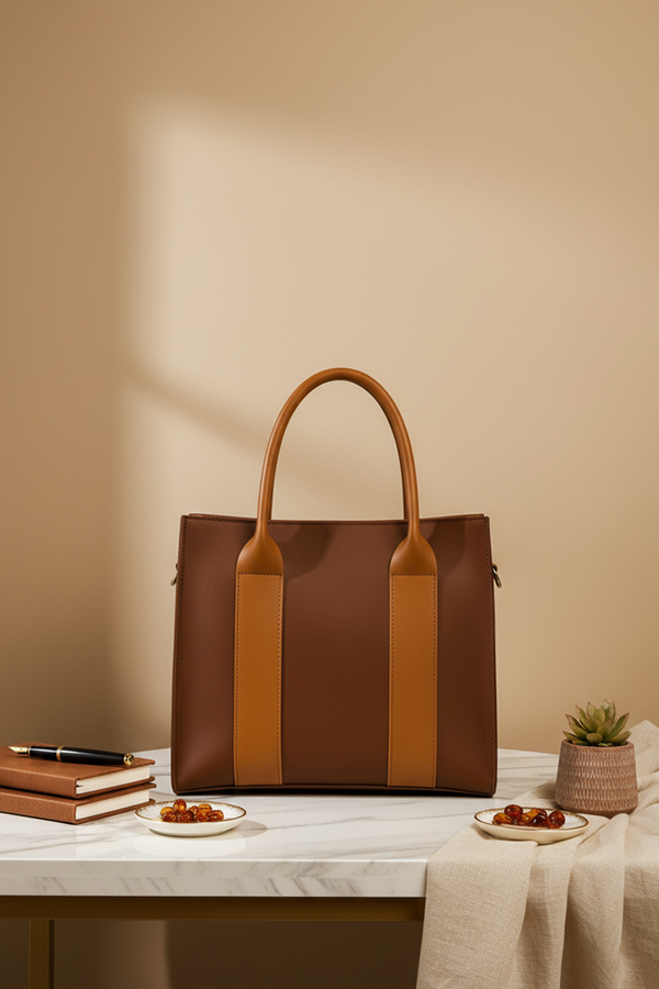 Classic Structured Leather Tote Bag