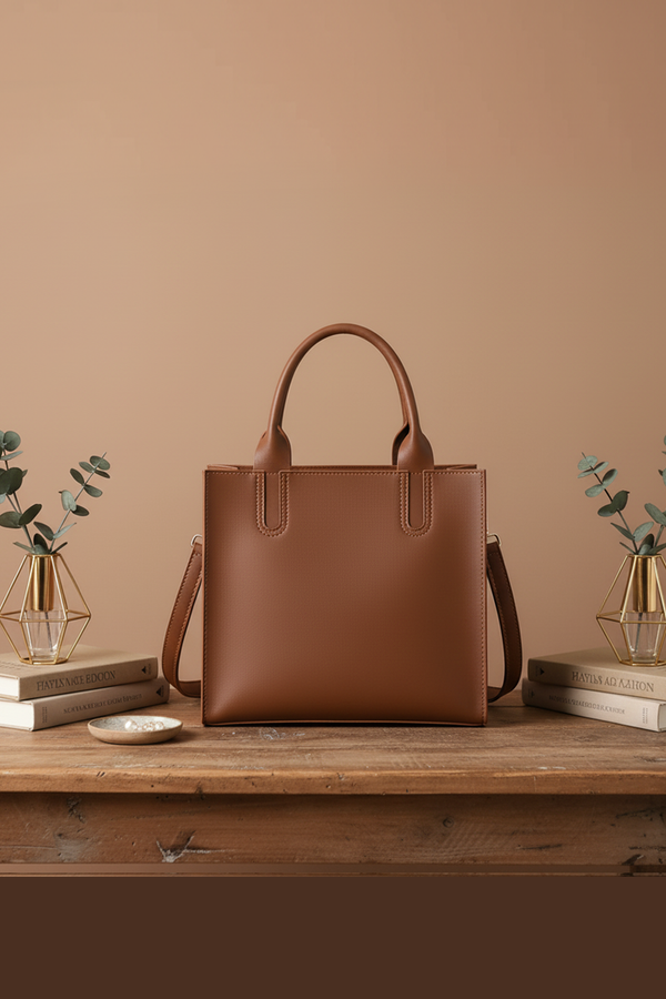 Classic Structured Leather Tote Bag